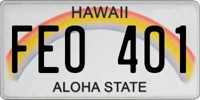 HI license plate FEO401