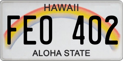 HI license plate FEO402