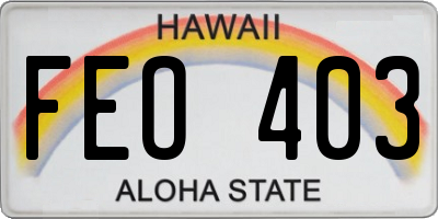 HI license plate FEO403