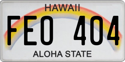 HI license plate FEO404