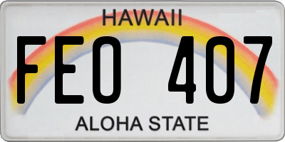 HI license plate FEO407