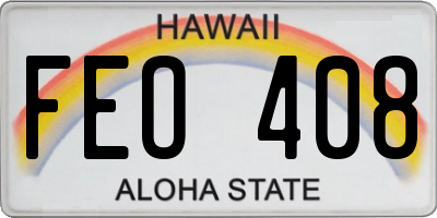 HI license plate FEO408