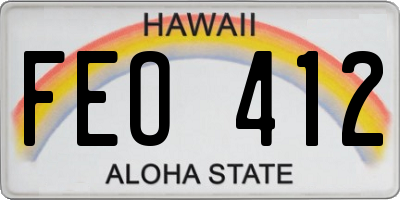 HI license plate FEO412