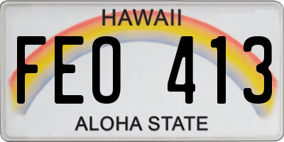 HI license plate FEO413