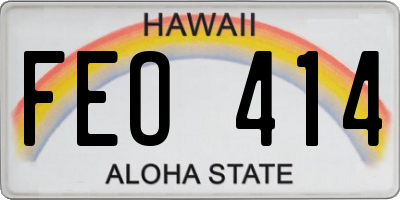 HI license plate FEO414