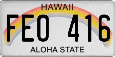HI license plate FEO416