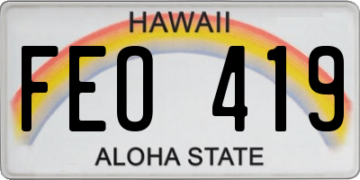 HI license plate FEO419