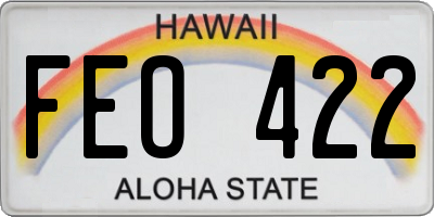 HI license plate FEO422