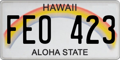 HI license plate FEO423