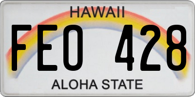 HI license plate FEO428