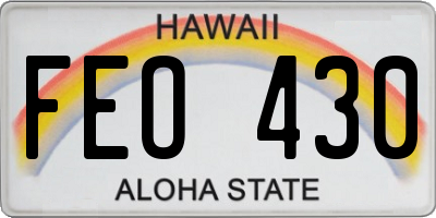HI license plate FEO430