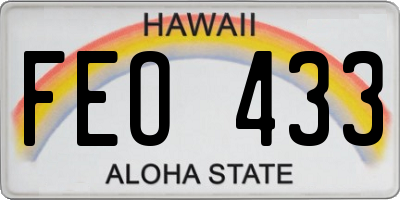 HI license plate FEO433