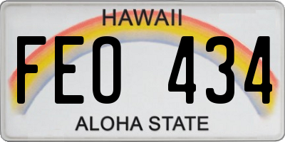 HI license plate FEO434