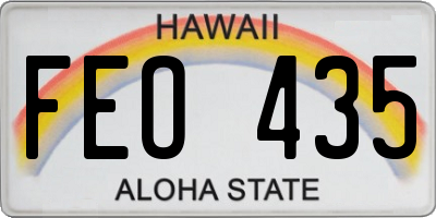 HI license plate FEO435