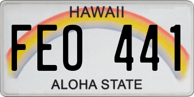 HI license plate FEO441