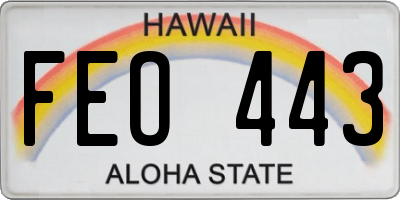 HI license plate FEO443