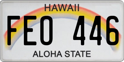 HI license plate FEO446