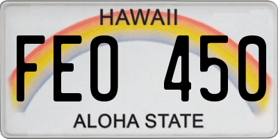 HI license plate FEO450