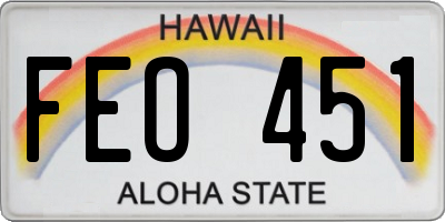 HI license plate FEO451