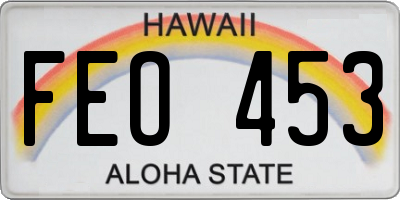 HI license plate FEO453