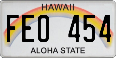 HI license plate FEO454
