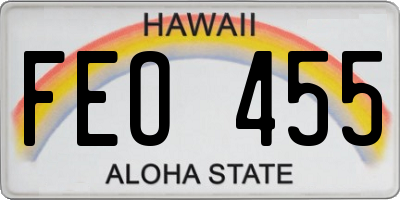 HI license plate FEO455