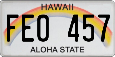 HI license plate FEO457