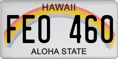 HI license plate FEO460