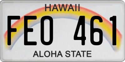 HI license plate FEO461