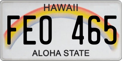 HI license plate FEO465