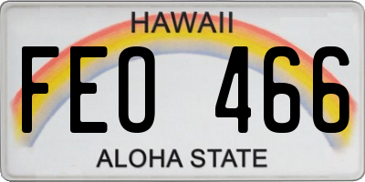 HI license plate FEO466