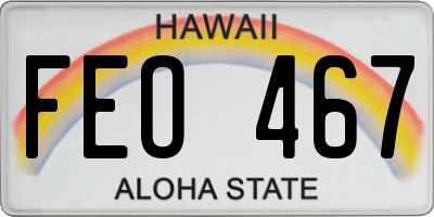 HI license plate FEO467