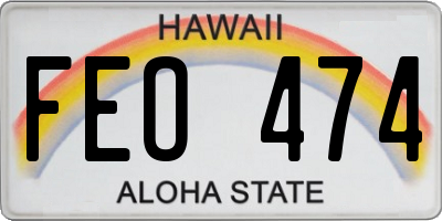 HI license plate FEO474