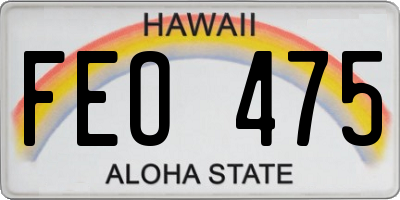 HI license plate FEO475