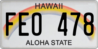 HI license plate FEO478