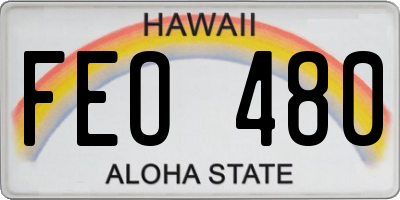 HI license plate FEO480