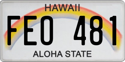 HI license plate FEO481