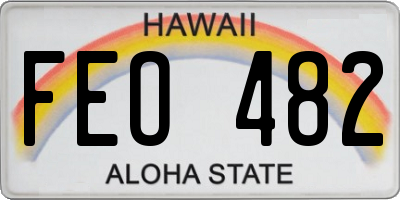 HI license plate FEO482