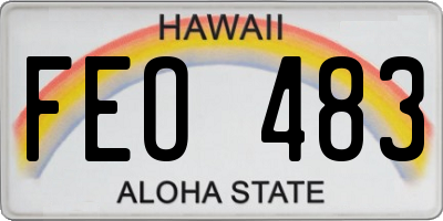 HI license plate FEO483