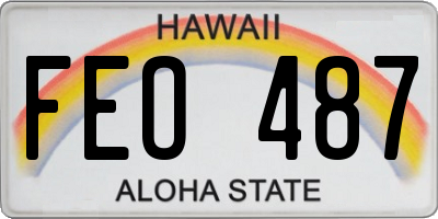 HI license plate FEO487
