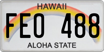 HI license plate FEO488