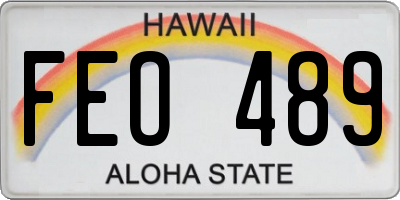 HI license plate FEO489