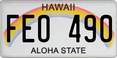 HI license plate FEO490