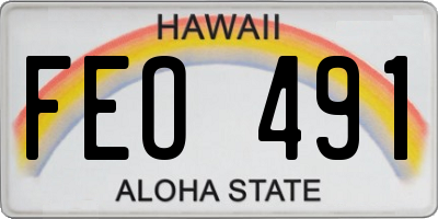 HI license plate FEO491