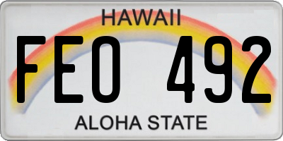 HI license plate FEO492