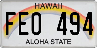 HI license plate FEO494