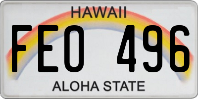 HI license plate FEO496