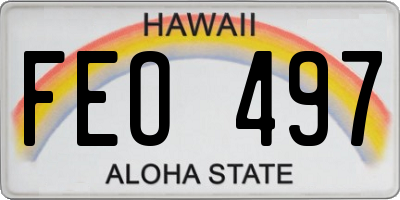 HI license plate FEO497