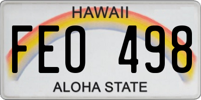 HI license plate FEO498