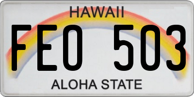 HI license plate FEO503